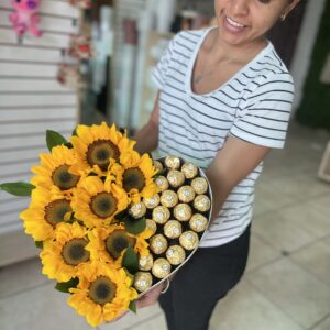 Corazon  Girasol + Ferrero